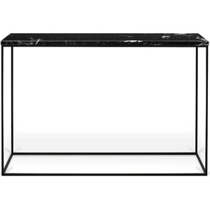 Konsolentisch TEMAHOME Gleam, braun (rusty, schwarz), B:120cm H:76cm T:40cm, Tische, mit edlem schwarzen Metallgestell, Tischplatte aus Marmor oder Holz