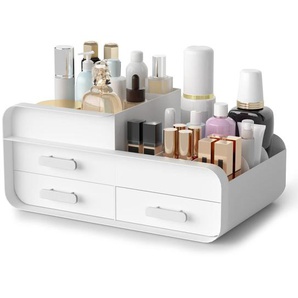 Kosmetik-Aufbewahrungsbox, Make-up-Organizer, Schminktisch, Kunststoff, mit Schublade, große Arbeitsplatte, Kosmetikständer, Behälter für Hautpflege, Schmuck