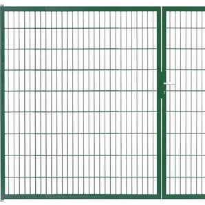 KRAUS Zaundoppeltür Kombitor Tore BxH: 298,4x180 cm, Komplett inkl. Torpfosten 8x8 cm Gr. B/H: 298,4 cm x 180 cm, grün Sichtschutz