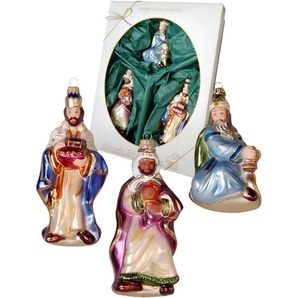 Krebs Glas Lauscha Christbaumschmuck Die heiligen drei Könige, Weihnachtsdeko, Christbaumschmuck (3-tlg), mundgeblasen