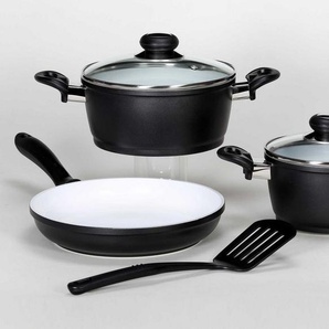 Krüger Topf-Set Oslo, Aluminiumguss (Set, 6-tlg., 1x Kochtopf Ø 16 cm, 1x Kochtopf Ø 20 cm, 1x Bratpfanne Ø 24 cm), Induktion