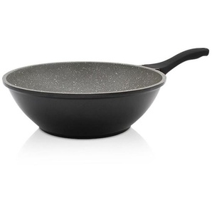 Krüger Wok Aluguss Wokpfanne Barcelona, 30 cm, Aluminiumguss (1-tlg), für Induktions-Kochfelder geeignet