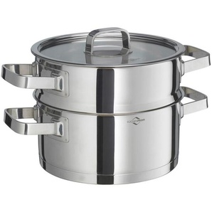 Küchenprofi Gemüsedämpfer SAN Remo, Edelstahl, Metall, 3 L, 20x21x20 cm, Kochen, Töpfe, Dampfgarer Töpfe