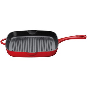 Küchenprofi Grillpfanne Provence, Rot, Metall, 27.6x5.5x43 cm, Kochen, Pfannen, Grillpfannen