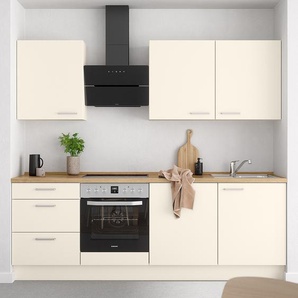 Küchenzeile High-Line Touch Variante C 240cm Ausrichtung links Beige Ohne Elektrogeräte