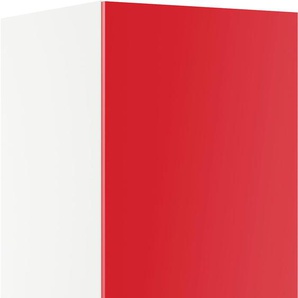 Kühlumbauschrank IMPULS KÜCHEN Turin, Breite/Höhe: 60/205,1 cm Schränke Gr. B/H/T: 60 cm x 205,1 cm x 57,9 cm, links, 2 St., rot (rot hochglanz) Kühlschrankumbauschränke vormontiert, mit Drehtüren