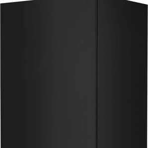 Kühlumbauschrank NOBILIA Touch, mit zwei Türen und zusätzlichem Einlegeboden Schränke Gr. B/H/T: 60 cm x 216,6 cm x 58,3 cm, Türanschlag links, 2 St., schwarz (front: lacklaminat supermatt, korpus: schwarz) Kühlschrankumbauschränke vormontiert,