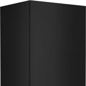Kühlumbauschrank NOBILIA Touch, mit zwei Türen und zusätzlichem Einlegeboden Schränke Gr. B/H/T: 60 cm x 216,6 cm x 58,3 cm, Türanschlag rechts, 2 St., schwarz (front: lacklaminat supermatt, korpus: schwarz) Kühlschrankumbauschränke vormontiert,
