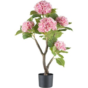 Kunstblume Hortensie Blühpflanze, Creativ green, Höhe 85 cm, mit real-touch-Blüten