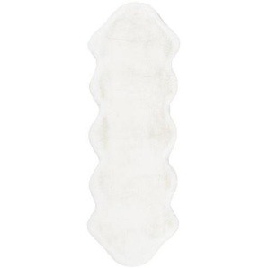 Kunstfell Rabbit, Weiß, Textil, 60x180 cm, Teppiche & Böden, Teppiche, Fellteppiche