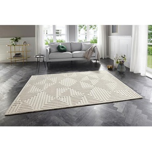 Kurzflorteppich Optik Manipu Beige 200 x 290cm Webstoff