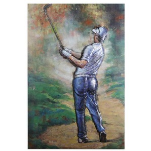 La Casa 3D-Metallbild Golfer Shirt weiss 80x120cm