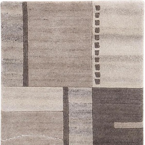 Läufer LUXOR LIVING Henderson Teppiche Gr. B/L: 80 cm x 200 cm, 8 mm, 1 St., beige Kurzflor-Läufer Teppich-Läufer, reine Wolle, handgeknüpft, Patchwork Design