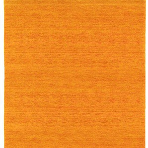 Läufer MORGENLAND GABBEH FEIN UNI Teppiche Gr. B: 80cm, L: 300cm, orange pure Schurwolle Einfarbig, Wohnzimmer