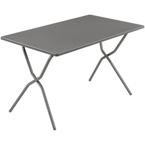 Lafuma Mobilier Gartenklapptisch, Anthrazit, Titan, Metall, rechteckig, Rundrohr, X-Form, 64x73x120 cm, klappbar, UV-beständig, wetterbeständig, platzsparend, Balkonmöbel, Balkontische