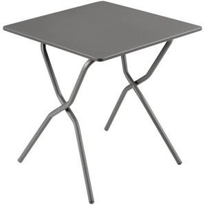 Lafuma Mobilier Gartenklapptisch, Anthrazit, Titan, Metall, rechteckig, Rundrohr, X-Form, 64x73x70 cm, klappbar, UV-beständig, wetterbeständig, platzsparend, Balkonmöbel, Balkontische