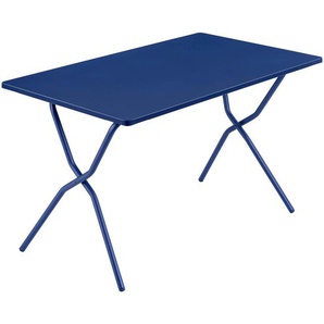 Lafuma Mobilier Gartenklapptisch, Blau, Metall, rechteckig, Rundrohr, X-Form, 64x73x120 cm, klappbar, UV-beständig, wetterbeständig, platzsparend, Balkonmöbel, Balkontische