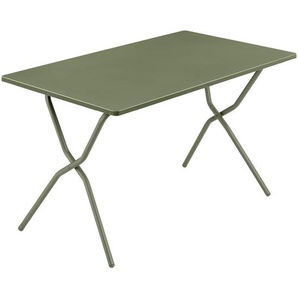 Lafuma Mobilier Gartenklapptisch, Waldgrün, Metall, rechteckig, Rundrohr, X-Form, 70x73x120 cm, klappbar, UV-beständig, wetterbeständig, platzsparend, Balkonmöbel, Balkontische