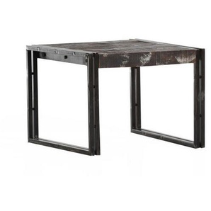 Landscape Couchtisch, Braun, Metall, Mangoholz, massiv, 3 Schubladen, quadratisch, U-Form, 60x45x60 cm, Wohnzimmer, Wohnzimmertische, Couchtische, Metall-Couchtische