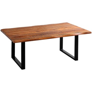 Landscape Couchtisch, Schwarz, Akazie, Holz, Metall, Akazie, Hartholz, Holz, U-Form, 70x45x118 cm, einfacher Aufbau, Wohnzimmer, Wohnzimmertische, Couchtische, Metall-Couchtische