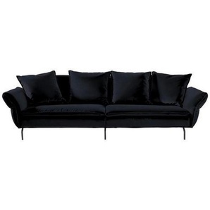 Landscape Megasofa, Schwarz, Textil, Uni, 3-Sitzer, Füllung: Schaumstoff, 300x88x109 cm, Stoffauswahl, Hocker erhältlich, Wohnzimmer, Sofas & Couches, Sofas, Bigsofas