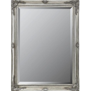 Landscape Wandspiegel, Silber, Kunststoff, Glas, rechteckig, 60x80x3.3 cm, Facettenschliff, senkrecht und waagrecht montierbar, Spiegel, Wandspiegel