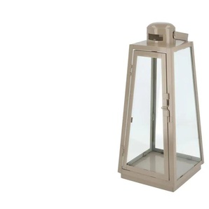 Laterne - beige - Glas, Metall - 16,2 cm - 38,5 cm - 16,2 cm | Möbel Kraft