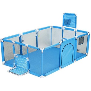 Insma - Laufstall für Babys laufgitter Faltbar Sicherheitsbarriere Spielzelt laufstall baby tragbar baby cradle 181x122x61cm Blau Fantablau