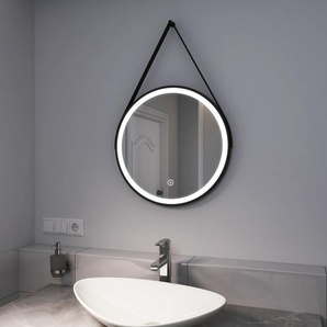 LED-Badezimmerspiegel rund mit Beleuchtung Kaltweiß Touch-Schalter
