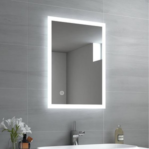 Rechteckiger LED-Badezimmerspiegel mit Touch-Schalter – 6500K Kaltweiß