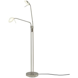 Fischer-Honsel LED-Lese-Leuchte 2-flammig, Nickel-matt ¦ silber ¦ Maße (cm): H: 160  Ø: 26