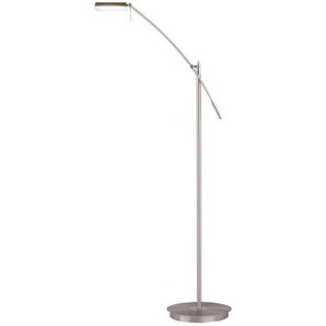 Trio LED-Leseleuchte nickel matt schwenkbar - silber - Materialmix - 130 cm | Möbel Kraft