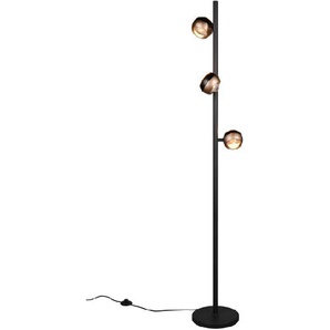 LED-Standleuchte Orbit, schwarz/coffee, 3-flammig, 150 cm, inkl. Dimmfunktion