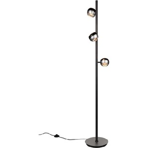 LED-Standleuchte Orbit, schwarz/nickel, 3-flammig, 150 cm, inkl. Dimmfunktion