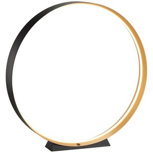 LED-Bodenleuchte Loop, schwarz/gold, inkl. stufenloser Dimmfunktion