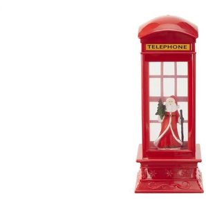 LED Telefonzelle mit Weihnachtsmann - rot - Materialmix - 11 cm - 27 cm | Möbel Kraft