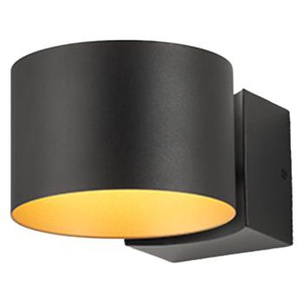 LED-Wandleuchte Loop, schwarz/gold, inkl. stufenloser Dimmfunktion