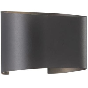 LED-Wandleuchte Wall IP44, schwarz matt, 18 x 12 cm