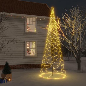 LED-Weihnachtsbaum mit Metallstange 1400 LEDs Warmweiß 5 m