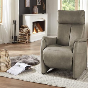 Leder Relaxsessel Kieran Comfort Relax, taupe, inkl. manuelle Verstellung