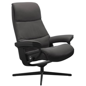 Leder Ruhesessel Stressless View, dunkelgrau/schwarz