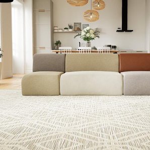 Ledersofa Cognac/Kaschmirbeige/Sandgrau Kunstleder - Elegantes, gemütliches Ledersofa: Hochwertige Qualität, einzigartiges Design - 237 x 72 x 107 cm, konfigurierbar