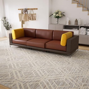 Ledersofa Cognac Kunstleder - Elegantes, gemütliches Ledersofa: Hochwertige Qualität, einzigartiges Design - 268 x 75 x 98 cm, konfigurierbar