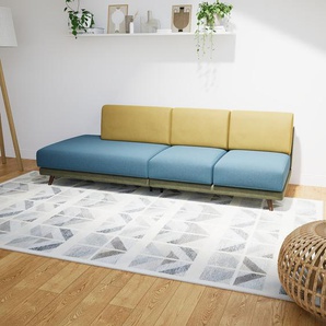 Ledersofa Jeansblau Strukturgewebe - Elegantes, gemütliches Ledersofa: Hochwertige Qualität, einzigartiges Design - 240 x 75 x 98 cm, konfigurierbar