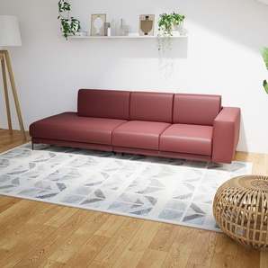 Ledersofa Purpurrot Pigmentiertes Leder - Elegantes, gemütliches Ledersofa: Hochwertige Qualität, einzigartiges Design - 264 x 75 x 98 cm, konfigurierbar