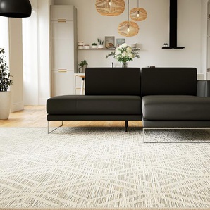 Ledersofa Schwarz Anilinleder - Elegantes, gemütliches Ledersofa: Hochwertige Qualität, einzigartiges Design - 224 x 81 x 162 cm, konfigurierbar