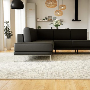 Ledersofa Schwarz Anilinleder - Elegantes, gemütliches Ledersofa: Hochwertige Qualität, einzigartiges Design - 254 x 81 x 214 cm, konfigurierbar