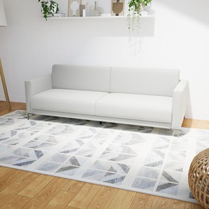 Ledersofa Weiß Pigmentiertes Leder - Elegantes, gemütliches Ledersofa: Hochwertige Qualität, einzigartiges Design - 224 x 75 x 98 cm, konfigurierbar