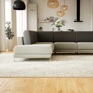 Ledersofa Zementgrau Anilinleder - Elegantes, gemütliches Ledersofa: Hochwertige Qualität, einzigartiges Design - 266 x 75 x 214 cm, konfigurierbar