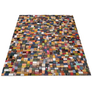 Lederteppich OCI DIE TEPPICHMARKE Labelstar Teppiche Gr. B: 200cm, 3mm, L: 300cm, bunt echtes Leder im Patchwork Design, Wohnzimmer